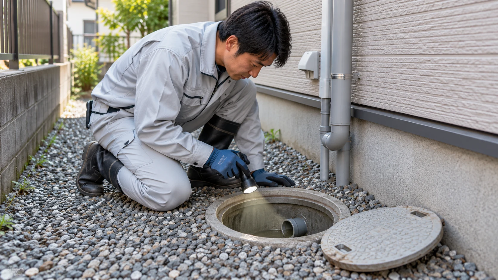 どこが詰まっているかは、異常が出る場所から切り分けます