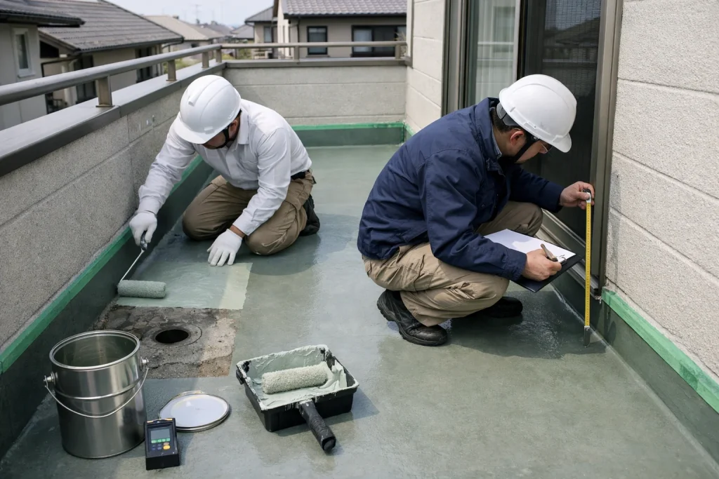 ベランダ防水の費用相場｜トップコート更新と再防水の違い・工法別の特徴・見積もりの見方